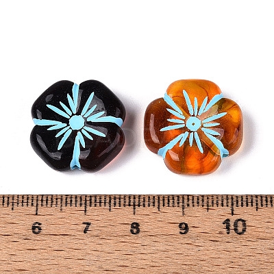 Painted Transparent Acrylic Beads OACR-T029-03I-1