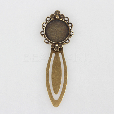Iron Bookmark Cabochon Settings X-PALLOY-N0084-25AB-NF-1