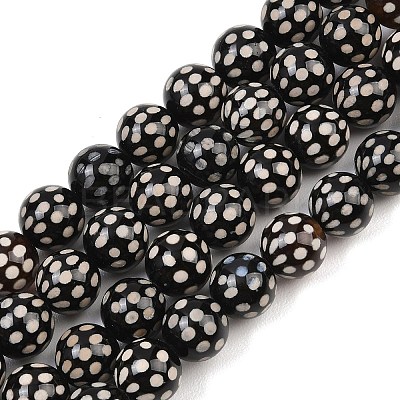 Tibetan Style dZi Beads Strands G-G328-A02-10mm-1