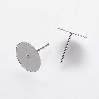 Tarnish Resistant 304 Stainless Steel Stud Earring Settings X-STAS-K146-009-12mm-1