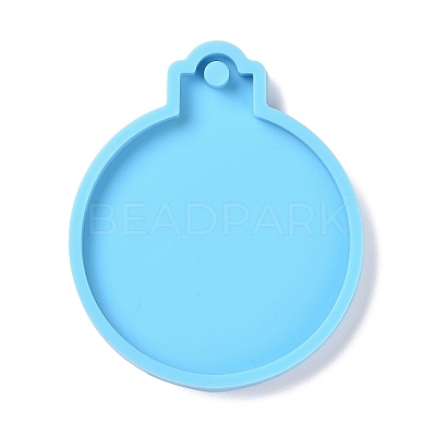 Flat Round Pendant Silicone Molds DIY-K051-19-1
