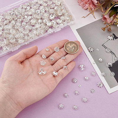 675Pcs 9 Styles Iron Bead Caps IFIN-GA0001-68-1