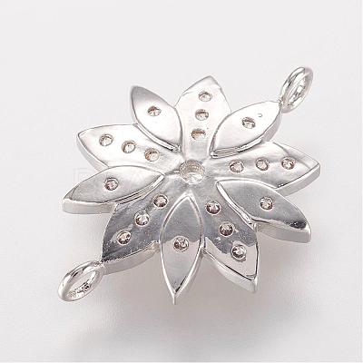 Brass Micro Pave Cubic Zirconia Links ZIRC-K061-57P-1
