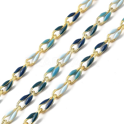 Brass Enamel Curb Chains CHC-C003-13G-11-1