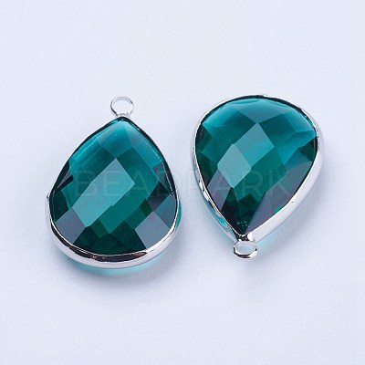 Brass Glass Pendants GLAA-G054-01P-1