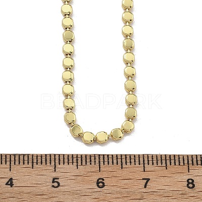 Brass Flat Ball Chain Necklaces for Women NJEW-U035-01G-1