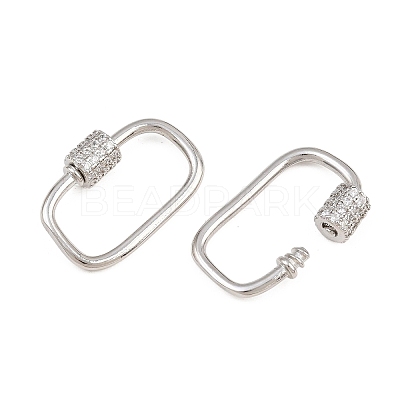 Brass Micro Pave Cubic Zirconia Screw Carabiner Lock Charms FIND-WH0518-96A-P-1