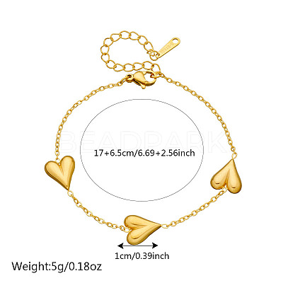 Heart Stainless Steel Pendant Necklaces & Link Bracelets Sets WGCB0A8-01-1