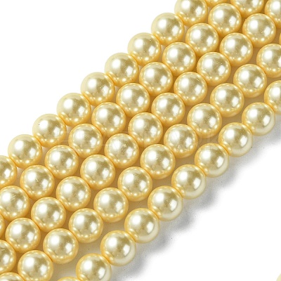 Eco-Friendly Dyed Glass Pearl Round Bead Strands X-HY-A002-8mm-RB071-1
