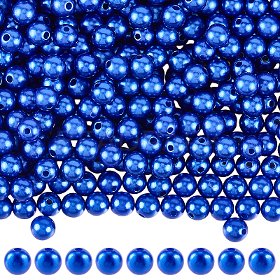 Spray Painted ABS Plastic Imitation Pearl Beads OACR-PA0001-38B-01-1