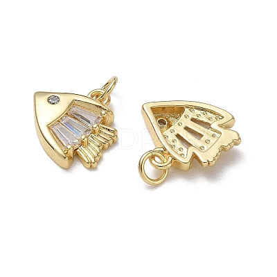 Brass Micro Pave Clear Cubic Zirconia Charms KK-CBA56EF-22G-1
