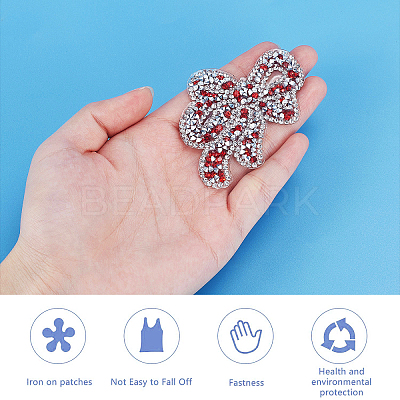7Pcs 7 Colors Bowknot Glitter Hotfix Rhinestone DIY-FG0002-30-1