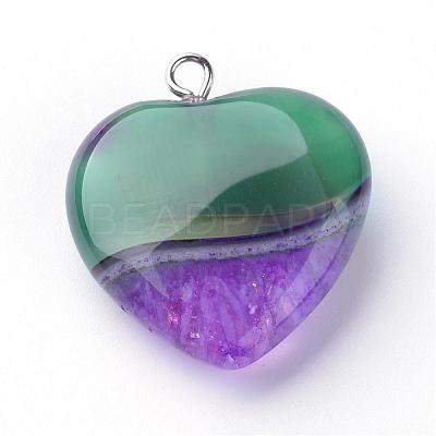 Dyed Natural Agate Pendants G-S214-17-1