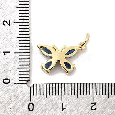 Butterfly Brass Glass Pendants KK-C134-20G-1