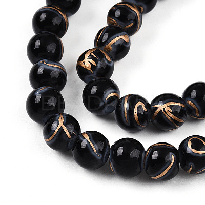Baking Paint Glass Beads Strands DGLA-N010-8mm-10-1