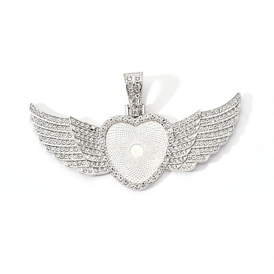 Alloy Pendant Cabochon Settings X-PALLOY-S107-002P-RS-1