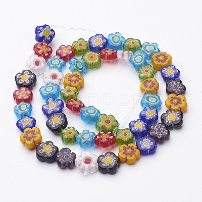 Handmade Millefiori Glass Bead Strands LAMP-J035-8mm-M-1