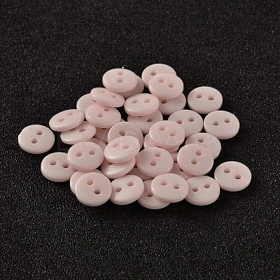 2-Hole Flat Round Resin Sewing Buttons for Costume Design BUTT-E119-28L-16-1