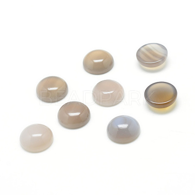 Natural Grey Agate Gemstone Cabochons G-T020-16mm-12-1