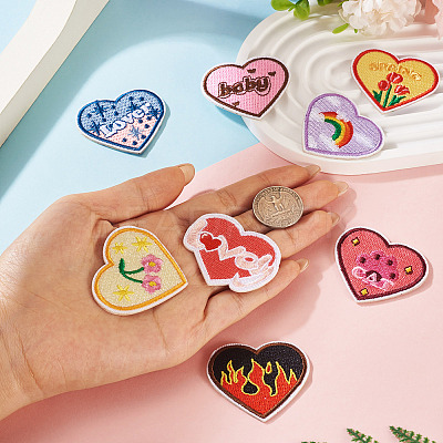 Heart Polyester Computerized Embroidery Cloth Iron on/Sew on Patches PATC-TAC0011-01-1