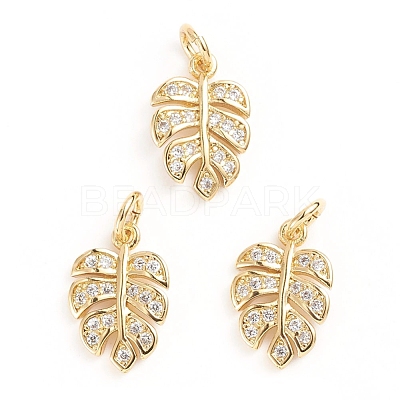 Brass Micro Pave Cubic Zirconia Pendants X-ZIRC-E164-20G-1