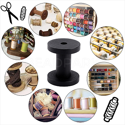 Wooden Bobbins FIND-WH0148-472B-1