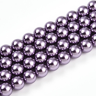 Baking Paint Pearlized Glass Pearl Bead Strands HY-N002-6mm-A14-1