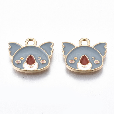 Light Gold Plated Alloy Enamel Charms X-ENAM-T009-79A-RS-1