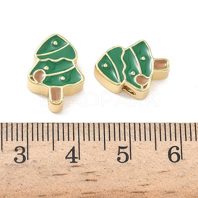 Christmas Brass Enamel Beads KK-I474-G02-1