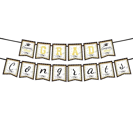 Word Congrats Grad Paper Hanging Flag Banner TH-FZC1645-01-1
