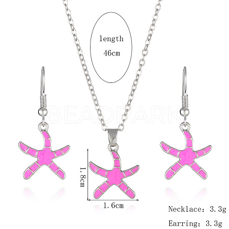 Alloy Enamel Pendant Necklaces & Dangle Earrings Sets FS-WGBC05C-03-1
