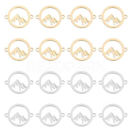 DICOSMETIC 16Pcs 2 Colors 201 Stainless Steel Link Connectors STAS-DC0003-37-1