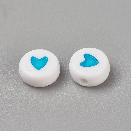 Acrylic Enamel Beads LS-OACR-WH0003-04J-1