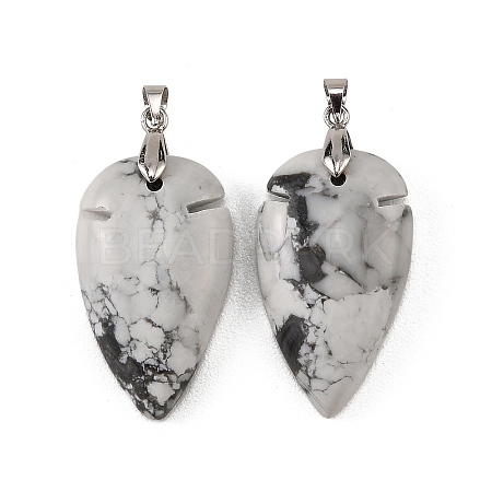 Natural Howlite Pendants G-H359-04P-07-1