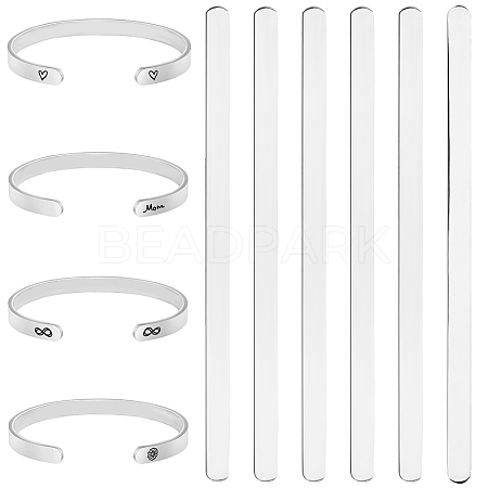 304 Stainless Steel Bangle Blank Strips MAK-WH0016-02B-P-1
