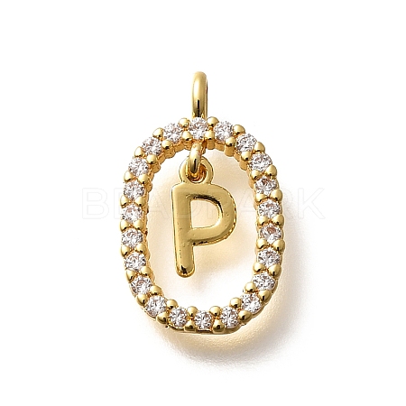 Brass Micro Pave Cubic Zirconia Pendants ZIRC-P123-01G-P01-1