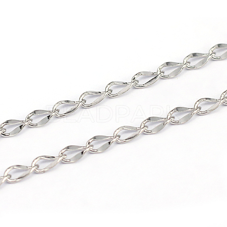 Tarnish Resistant 304 Stainless Steel Curb Chains CHS-L001-56-0.5mm-1