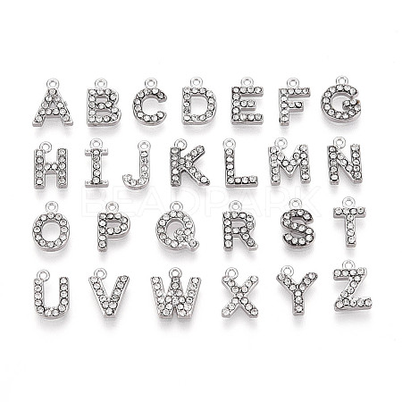 304 Stainless Steel and Rhinestone Pendants STAS-T071-11A-P-1