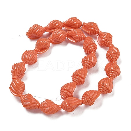 Synthetic Coral Carved Beads Strands CORA-I023-07D-1
