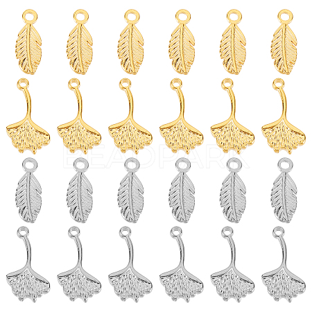 DICOSMETIC 24Pcs 4 Style 304 Stainless Steel Pendants STAS-DC0010-14-1