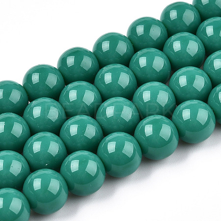 Opaque Solid Color Glass Beads Strands GLAA-T032-P10mm-12-1