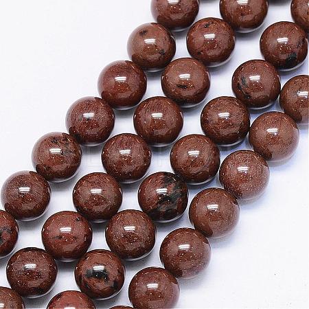 Natural Mahogany Obsidian Bead Strands G-F425-01-1