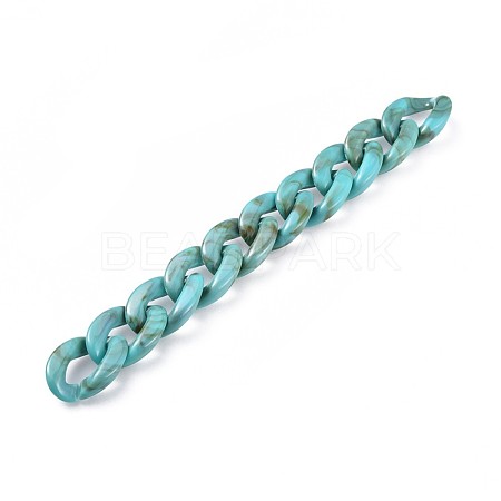 Acrylic Curb Chains X-AJEW-JB00505-01-1