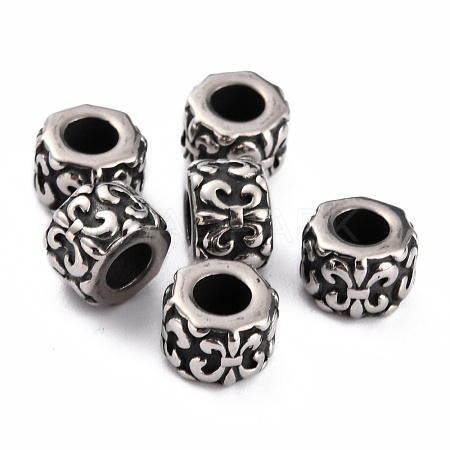 304 Stainless Steel European Beads STAS-B011-08AS-1