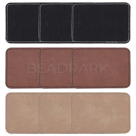 9Pcs 3 Colors Imitation Leather Laserable Label Tags DIY-FG0003-46-1
