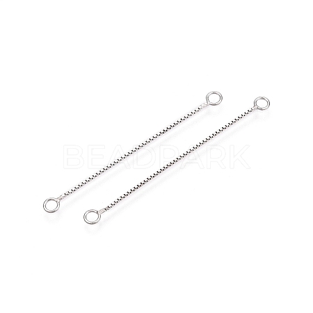 Anti-Tarnish Rhodium Plated 925 Sterling Silver Box Chain Links STER-N016-06P-1