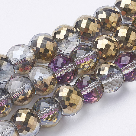Electroplated Glass Beads Strands EGLA-Q092-8mm-A04-1