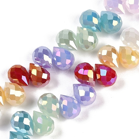 Electroplate Glass Beads Strands EGLA-B009-02-1