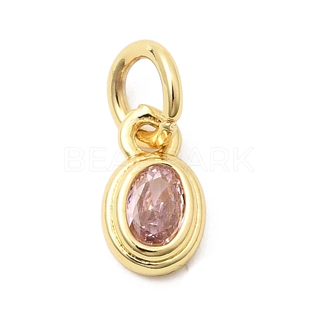 Brass Cubic Zirconia Charms KK-G554-02A-03-1