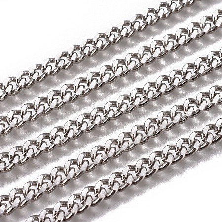 Non-Tarnish 3.28 Feet Handmade 304 Stainless Steel Curb Chains X-STAS-F229-06D-P-1